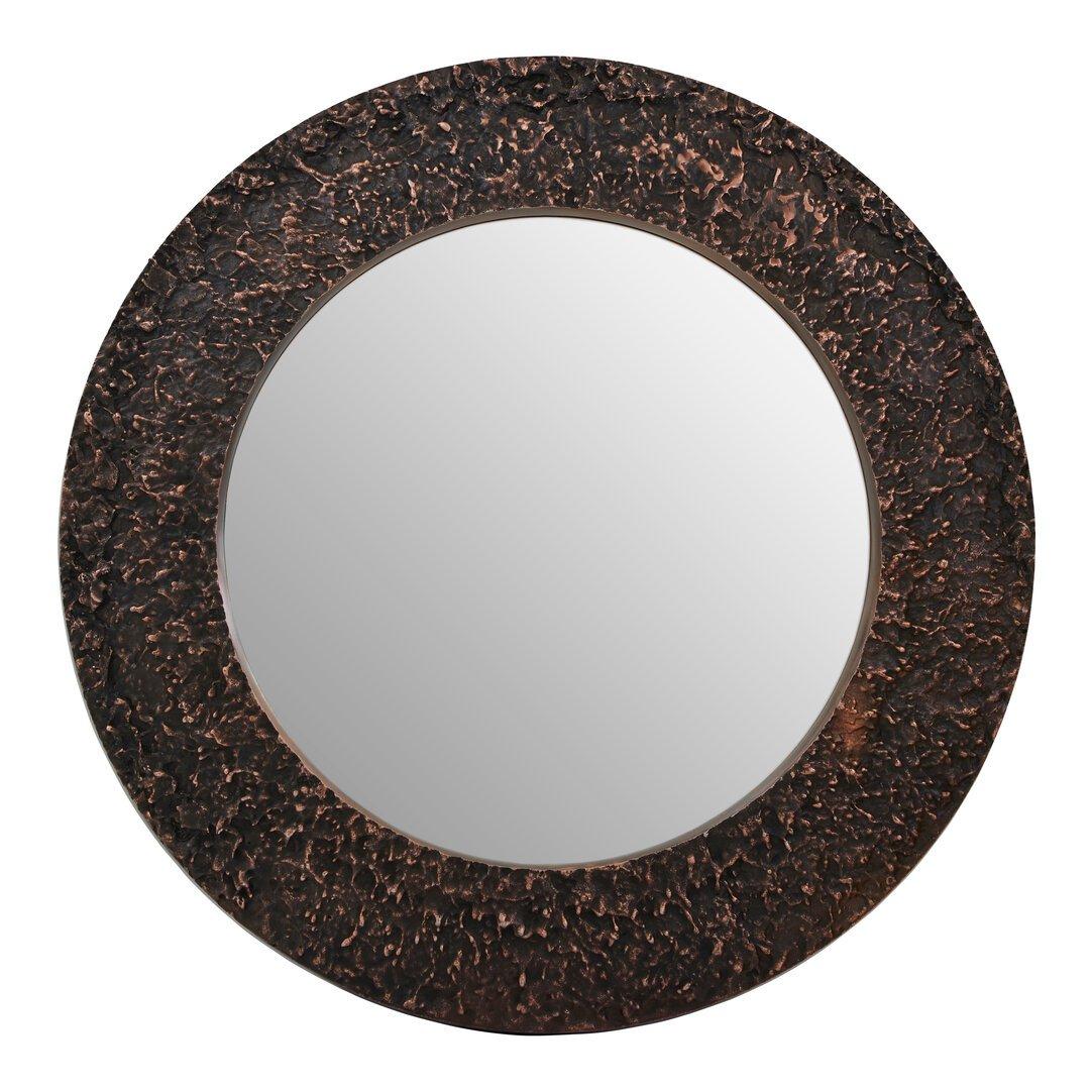 Fifty Five South  Akola Copper Finish Round Wall Mirror - Gold