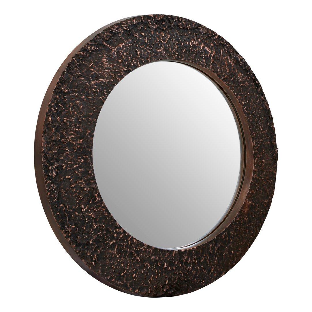 Gold - Fifty Five South - Akola Copper Finish Round Wall Mirror - 4