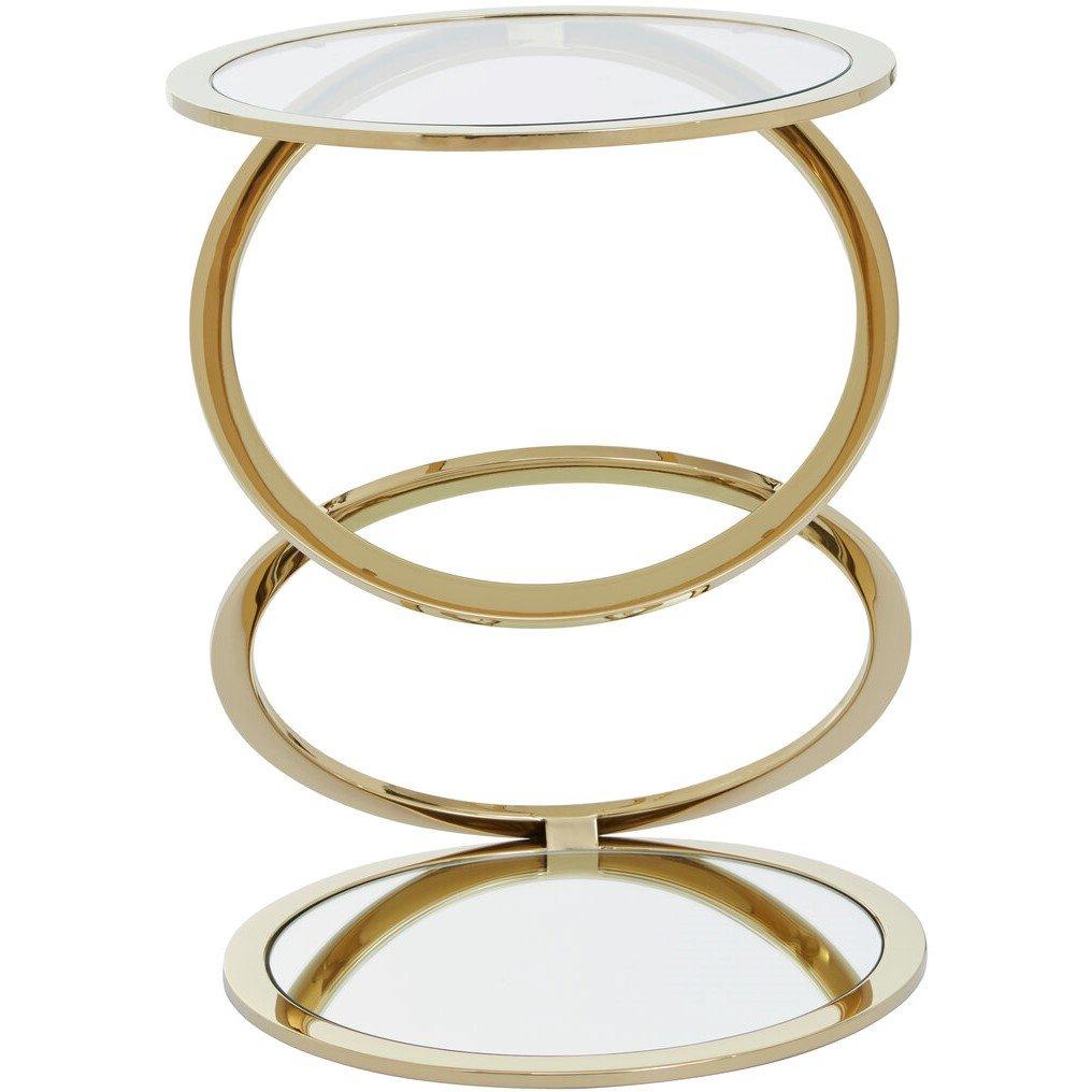 Fifty Five South  Oria Clear Glass End Table With Warm Metallic Fram - Gold