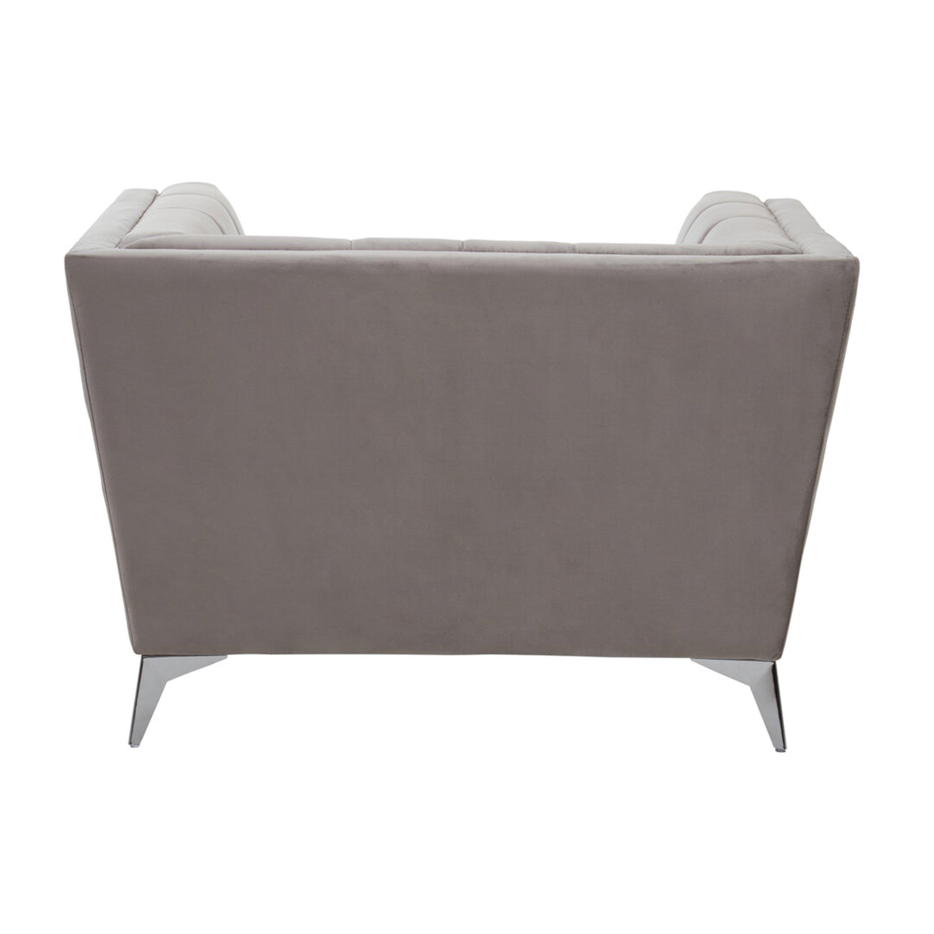 Grey - Interiors by Premier - Hansa Grey Velvet Chair - 1
