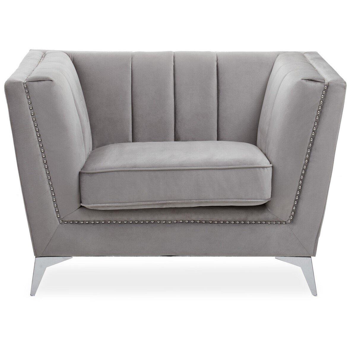 Interiors By Premier  Hansa Velvet Chair Grey