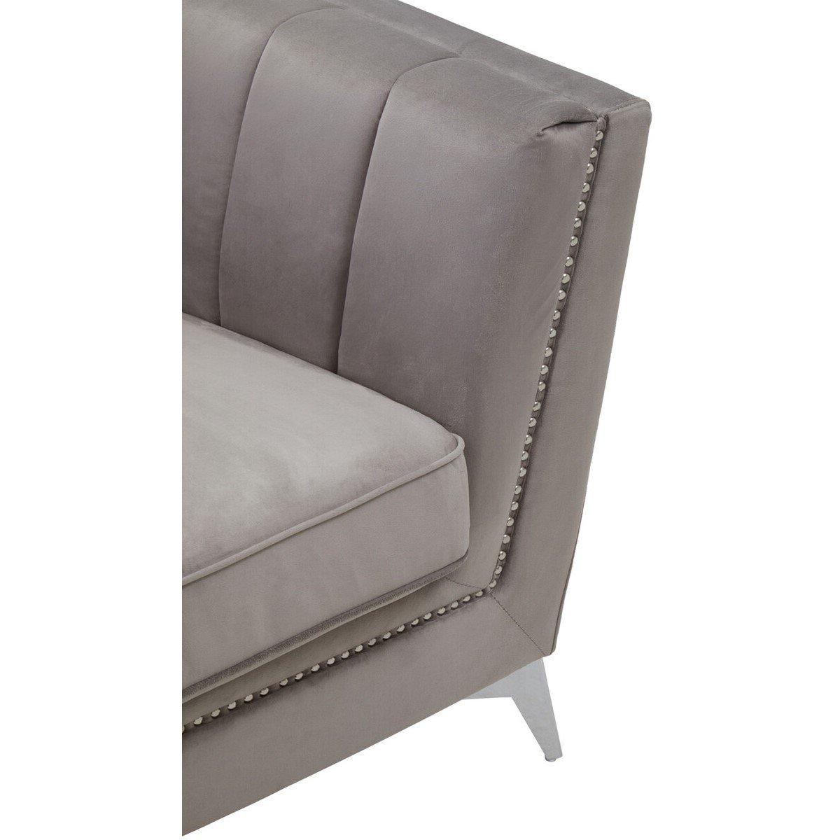 Grey - Interiors by Premier - Hansa Grey Velvet Chair - 4