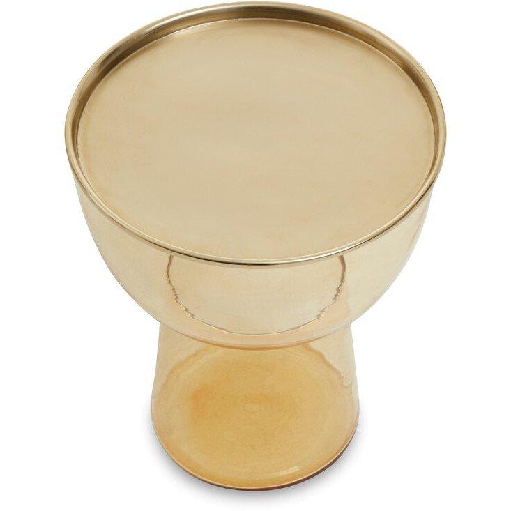 Fifty Five South  Martini Amber Glass Side Table - Gold