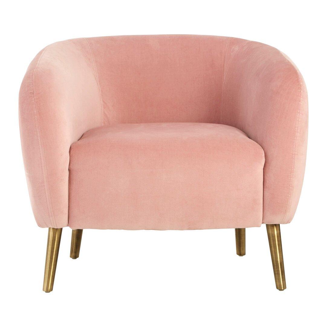 Interiors By Premier  Louxor Velvet Round Armchair Pink