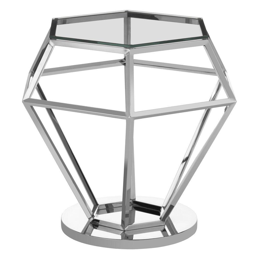 Silver - Interiors by Premier - Allure Silver Finish Diamond End Table - 2