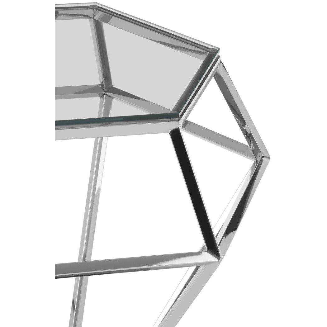 Silver - Interiors by Premier - Allure Silver Finish Diamond End Table - 3