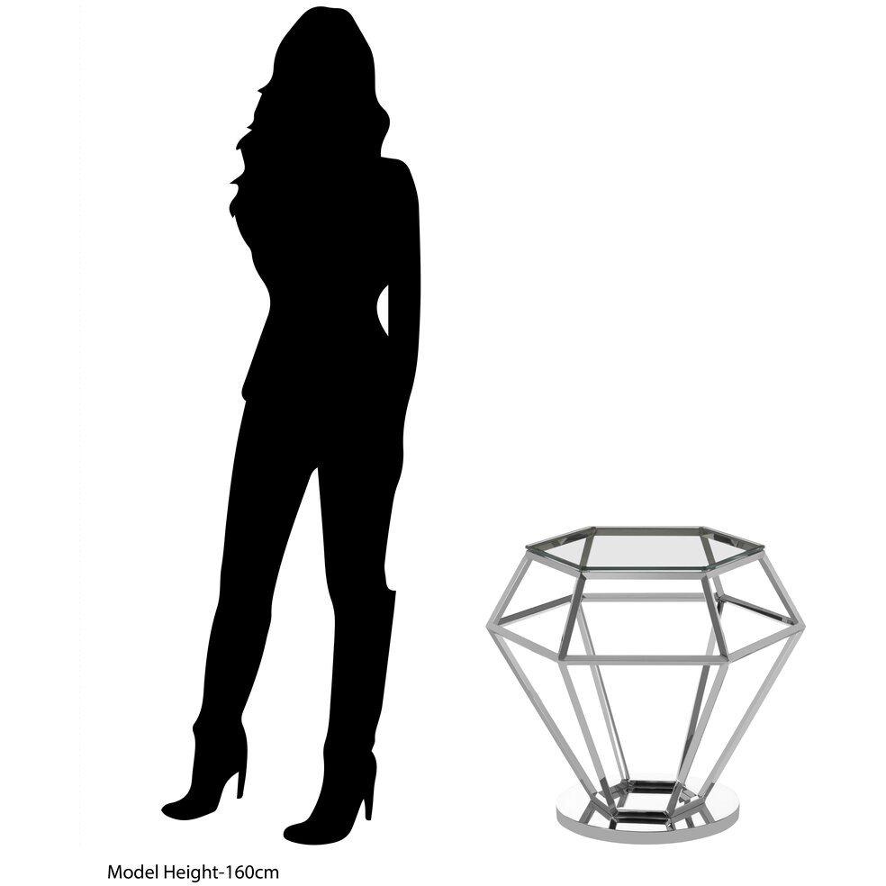 Silver - Interiors by Premier - Allure Silver Finish Diamond End Table - 4