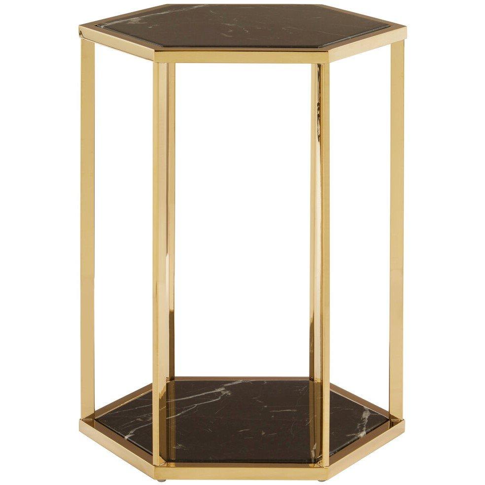 Gold - Fifty Five South - Piermount Black And Gold Finish End Table - 1