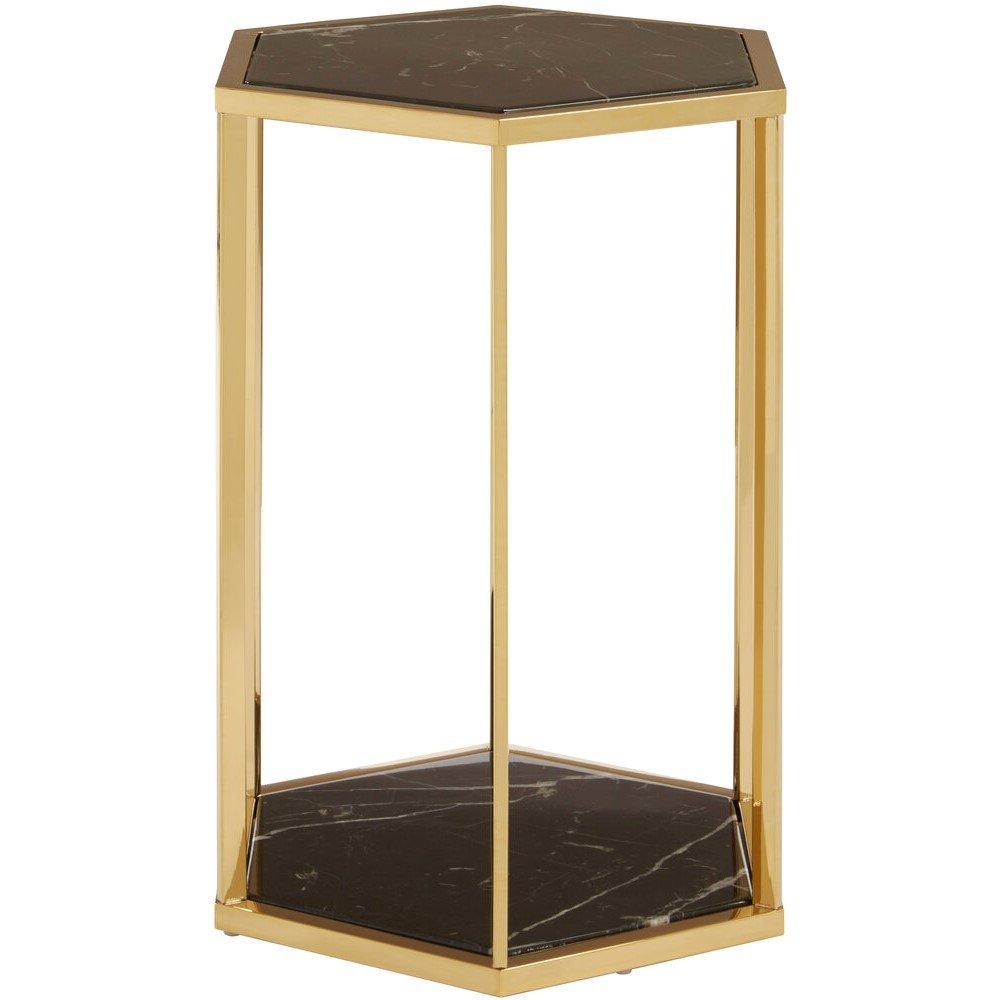 Gold - Fifty Five South - Piermount Black And Gold Finish End Table - 4