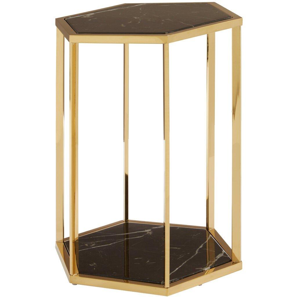 Gold - Fifty Five South - Piermount Black And Gold Finish End Table - 5