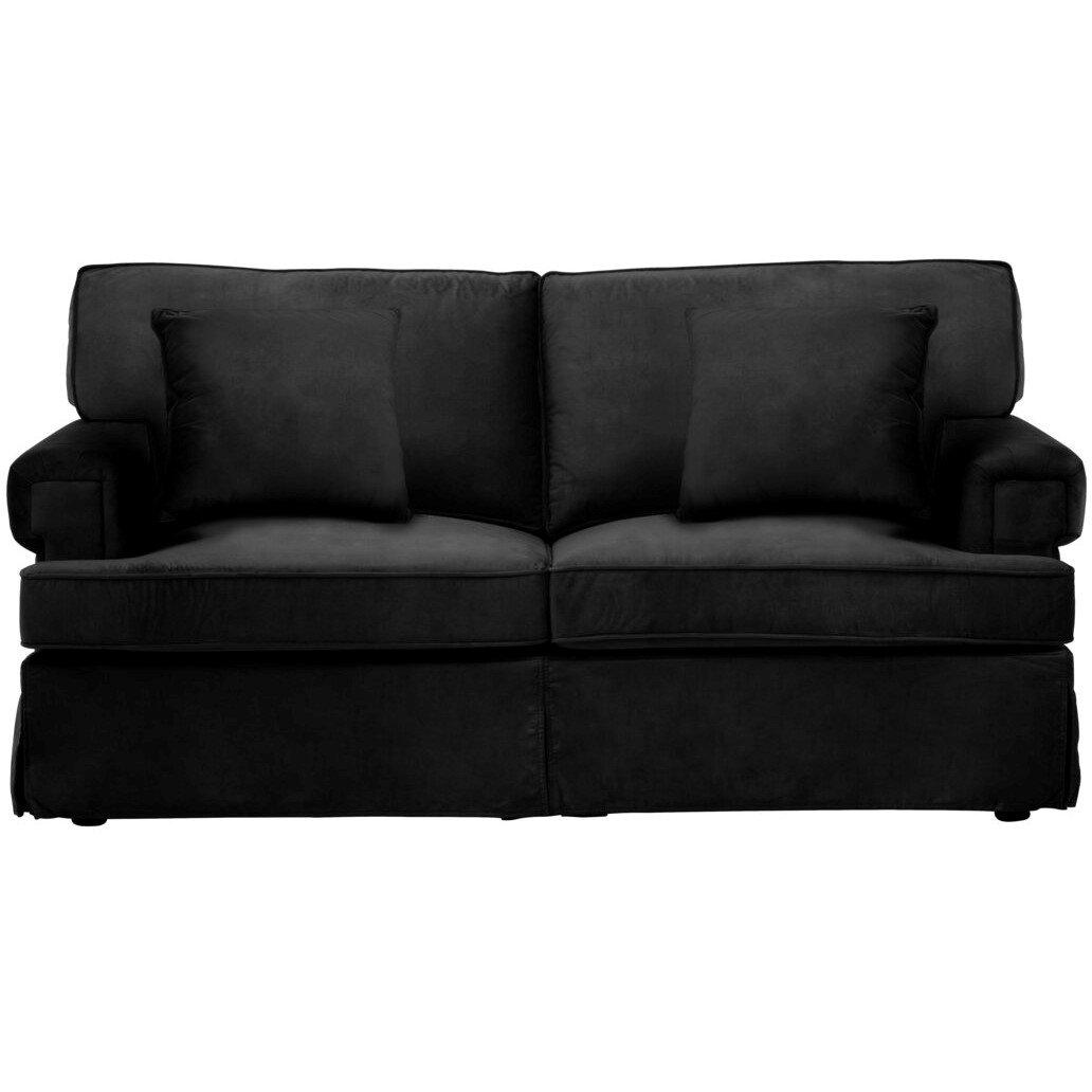 Black - Fifty Five South - Ralph Two Seat Black Velvet Sofa - 1