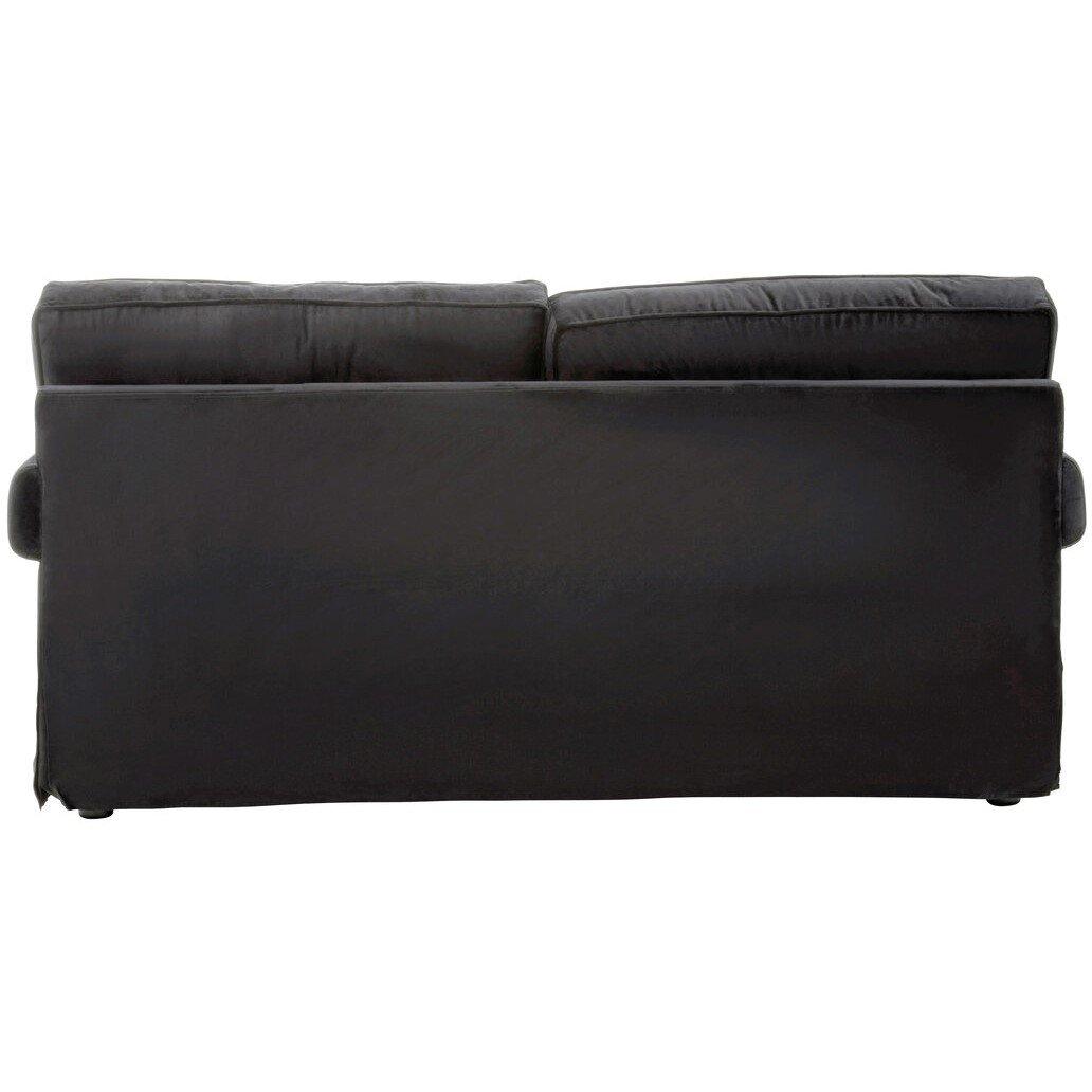 Black - Fifty Five South - Ralph Two Seat Black Velvet Sofa - 2