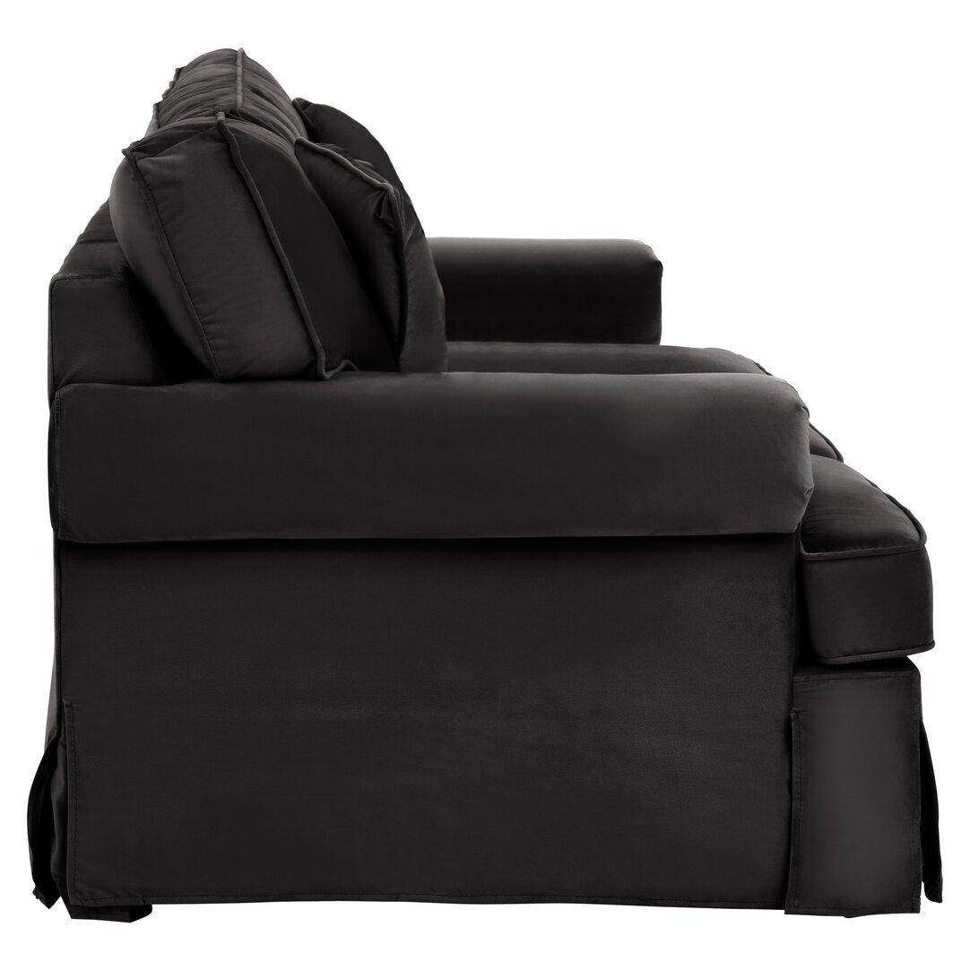 Black - Fifty Five South - Ralph Two Seat Black Velvet Sofa - 3