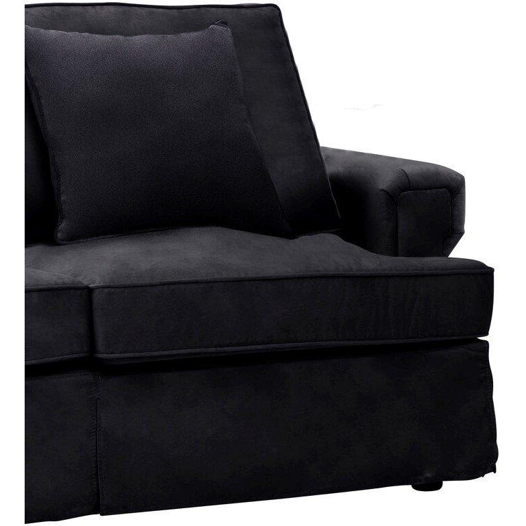 Black - Fifty Five South - Ralph Two Seat Black Velvet Sofa - 5