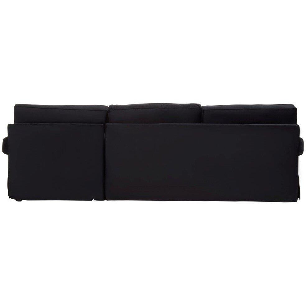 Black - Fifty Five South - Ralph Three Seat Black Velvet Right Chaise Sofa - 2
