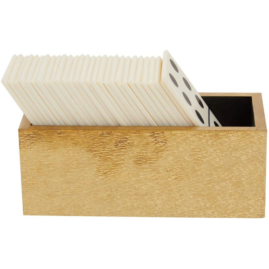 Gold - Fifty Five South - Churchill Games White and Gold Domino Set with Whi - 1