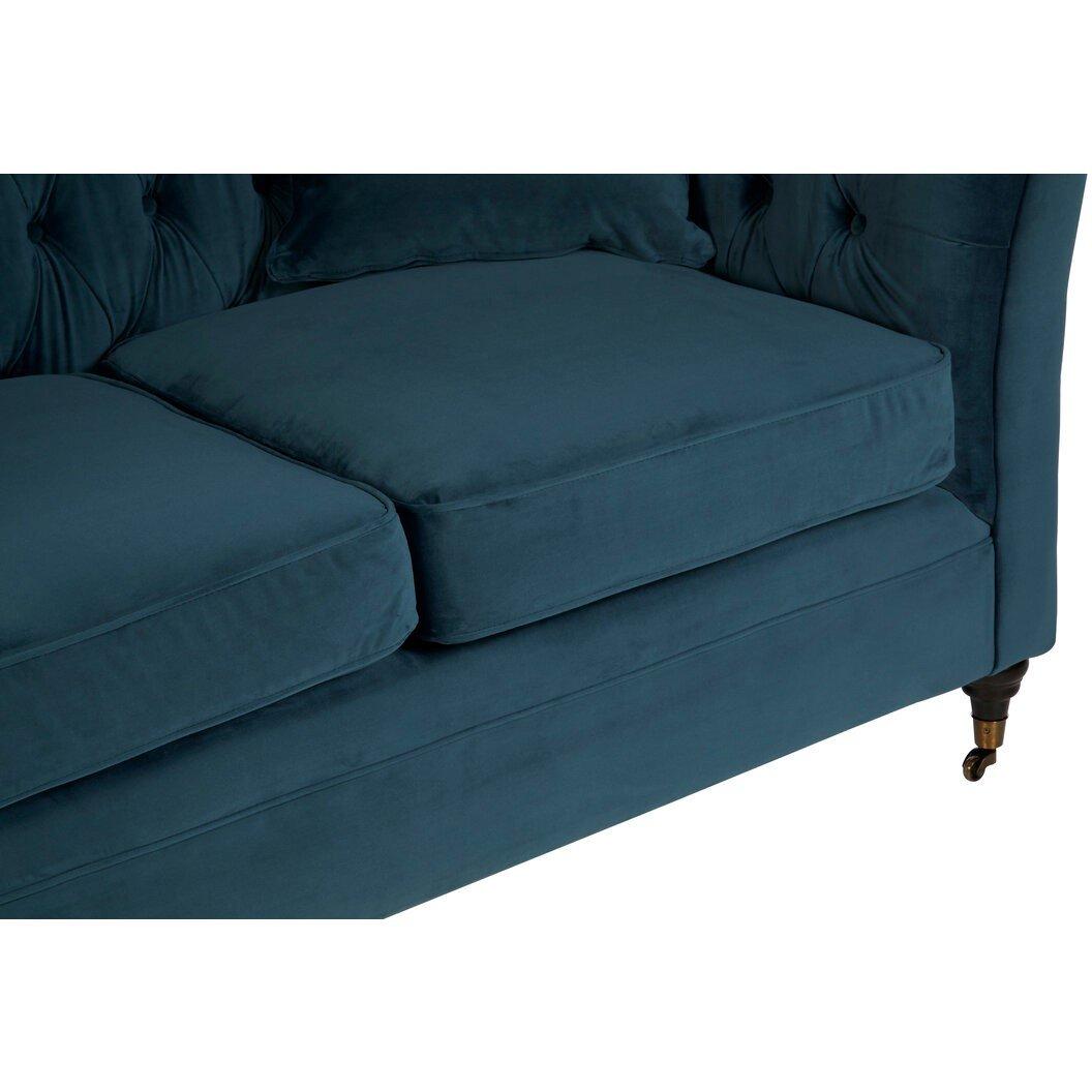 Blue - Fifty Five South - Sabrina Two Seat Midnight Velvet Sofa - 4