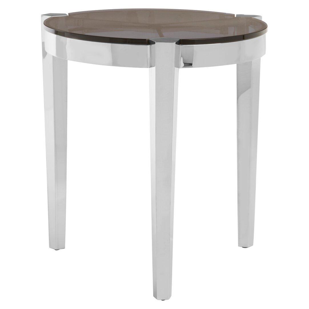 Fifty Five South  Piermount Round End Table - Silver