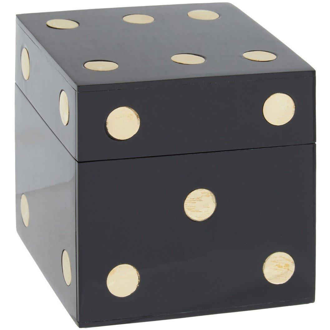 Black - Premier Housewares - Churchill Games Black and Gold Dice Box with 5 Bla - 3