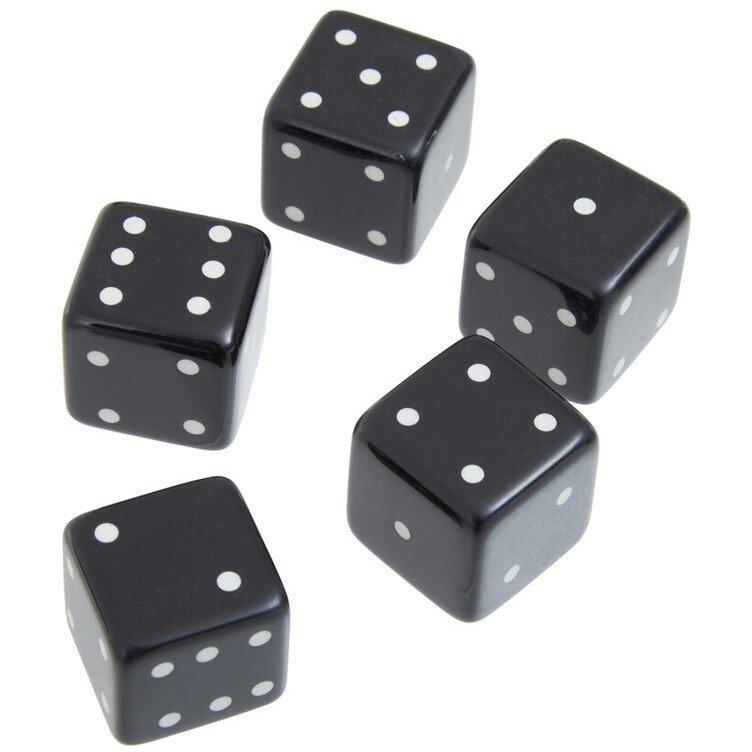 Black - Premier Housewares - Churchill Games Black and Gold Dice Box with 5 Bla - 5