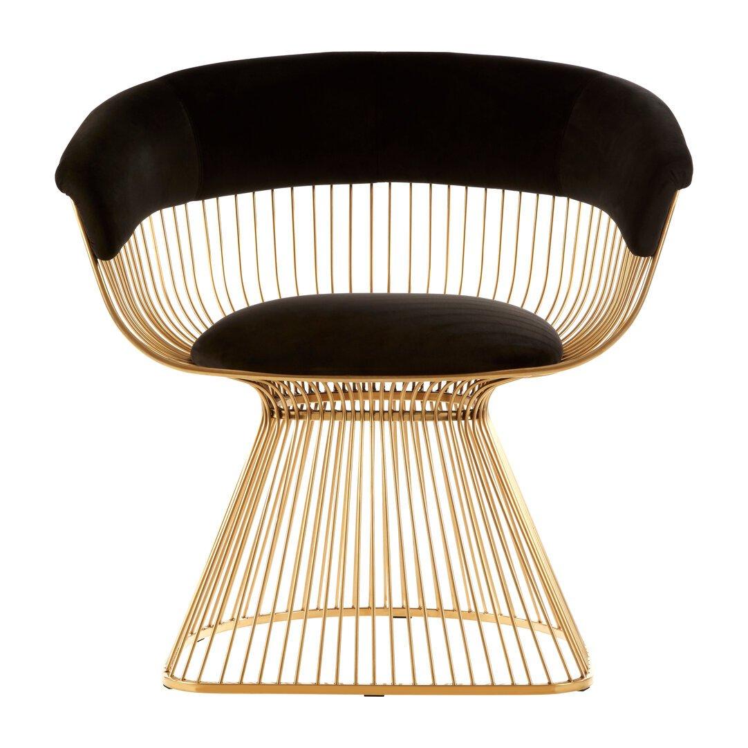 Fifty Five South  Vogue Black Velvet And Finish Chair Gold
