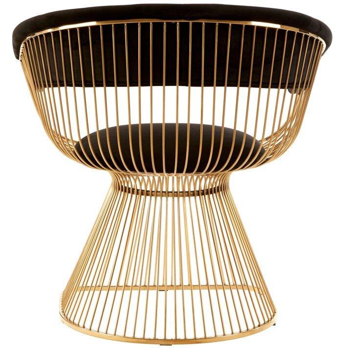 Gold - Fifty Five South - Vogue Black Velvet And Gold Finish Chair - 3