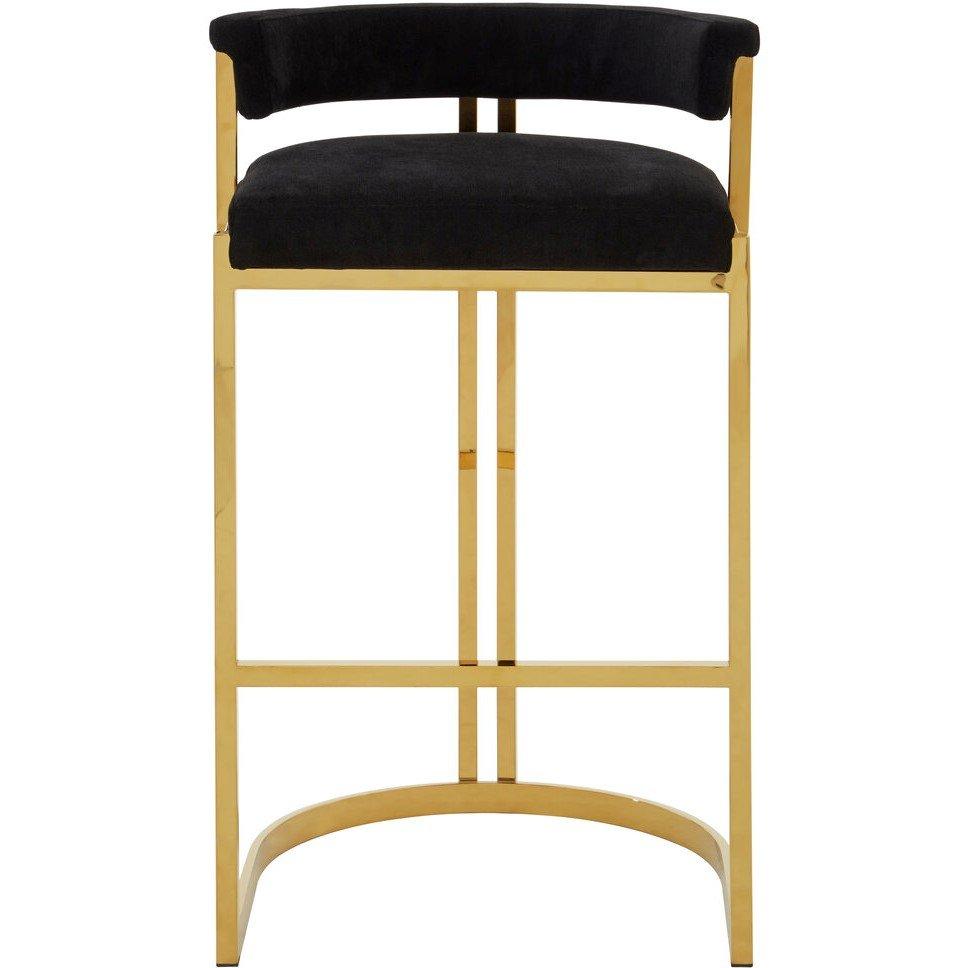 Fifty Five South  Piermount Velvet And Gold Bar Stool Black