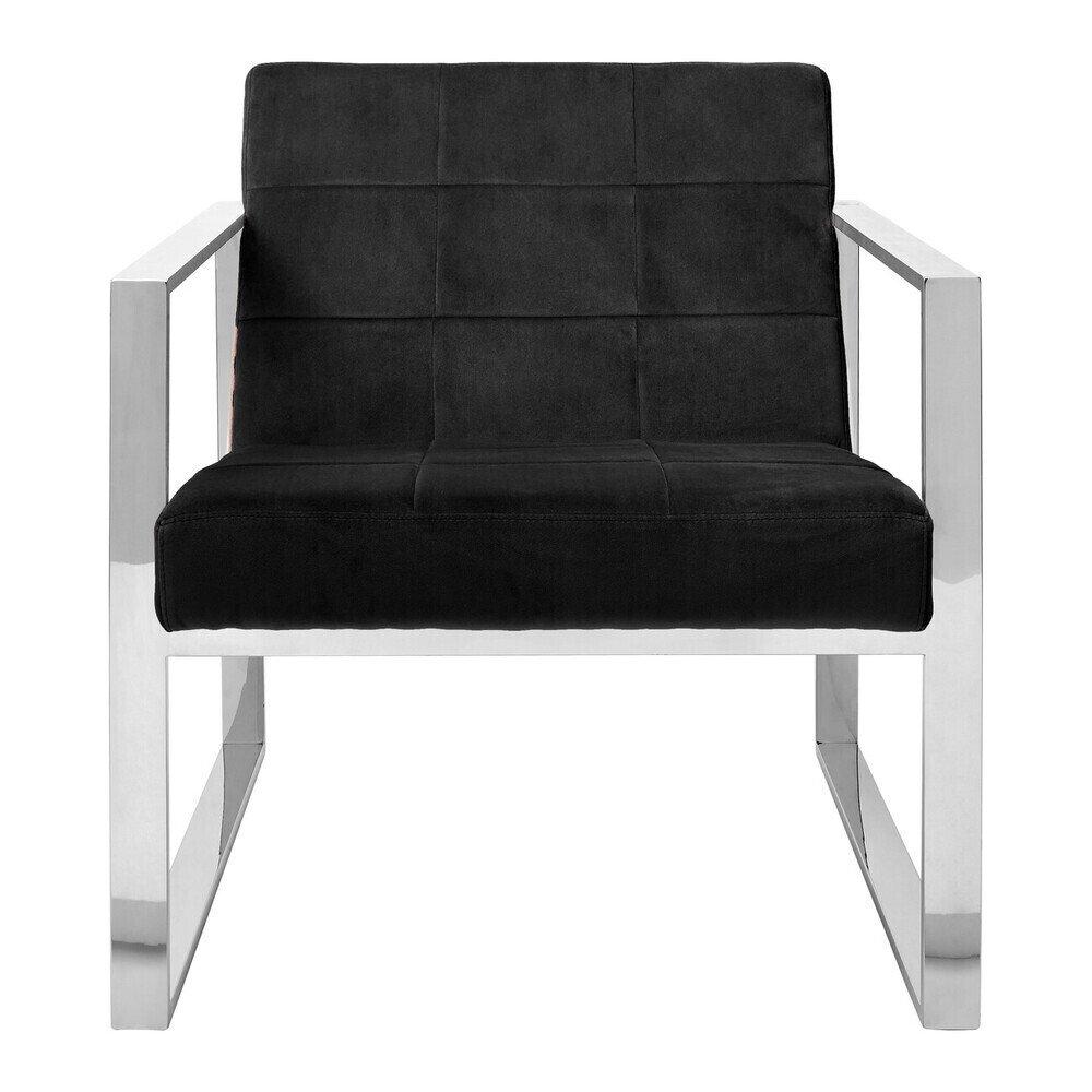 Black - Fifty Five South - Vogue Black Velvet Lounge Chair - 2