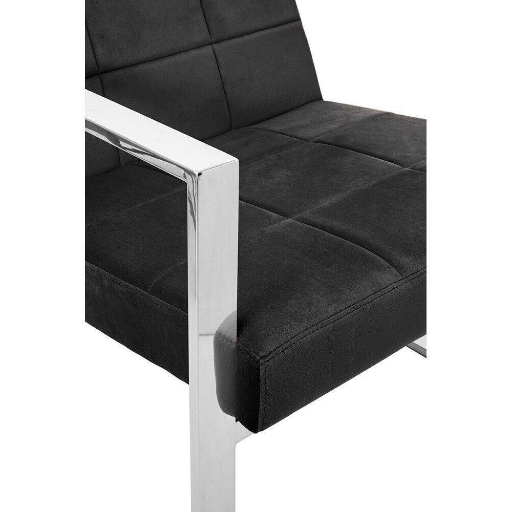 Black - Fifty Five South - Vogue Black Velvet Lounge Chair - 4