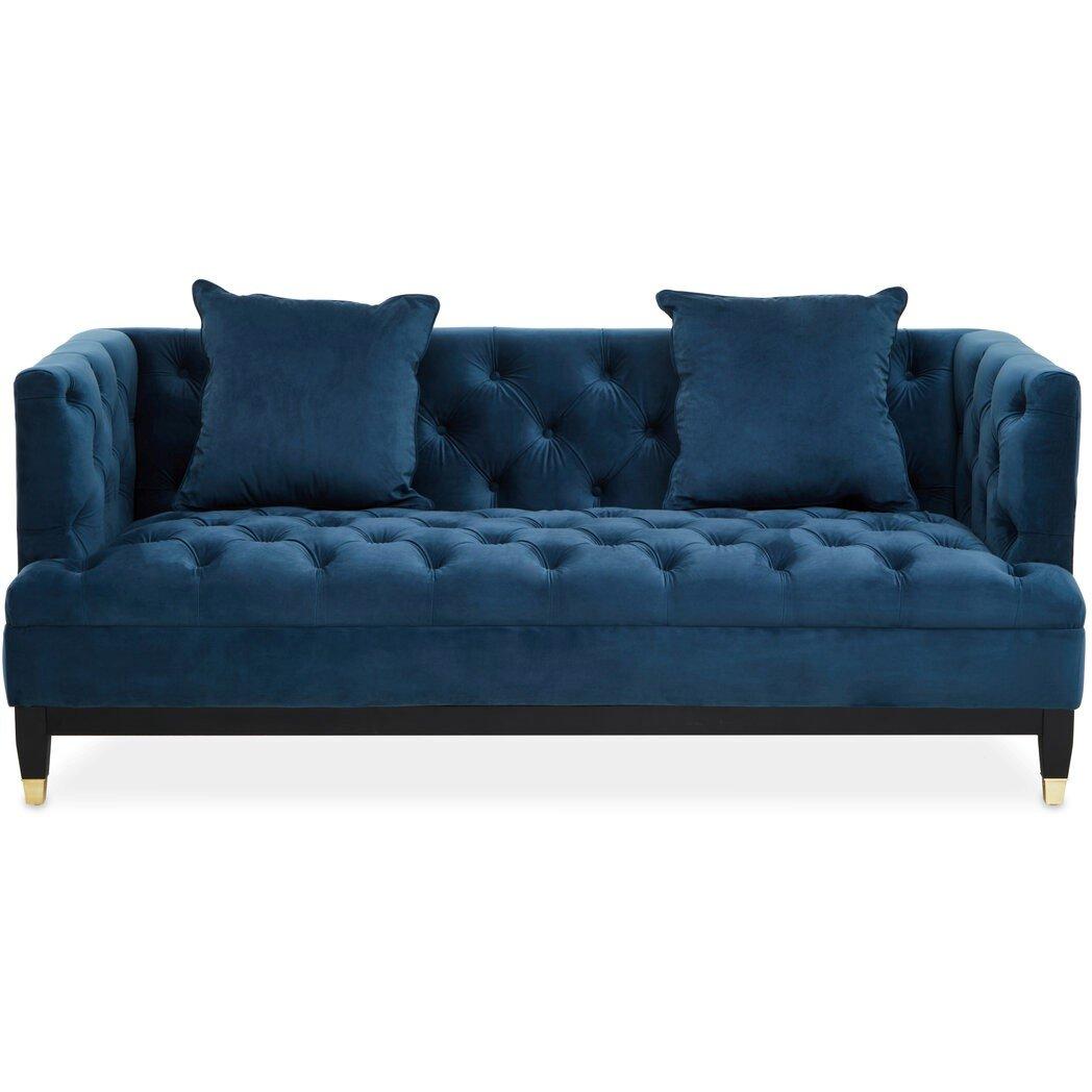 Blue - Fifty Five South - Sefira 2 Seat Navy Fabric Sofa - 1