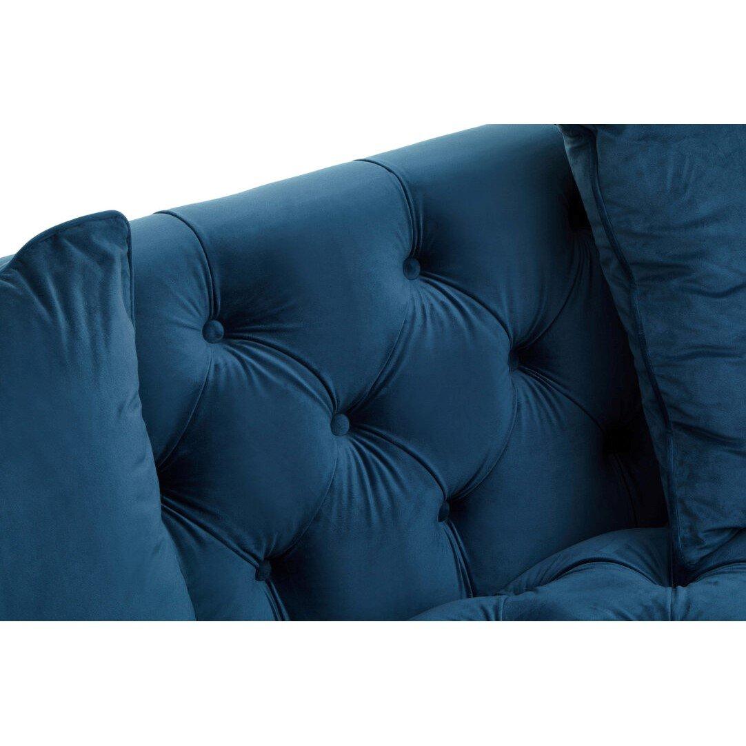Blue - Fifty Five South - Sefira 2 Seat Navy Fabric Sofa - 5