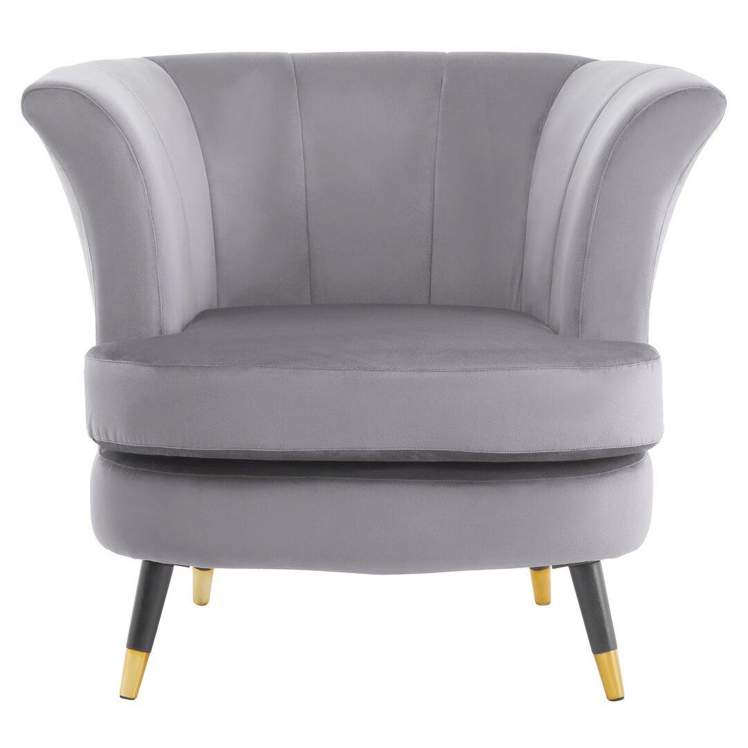 Grey - Interiors by Premier - Loretta Grey Velvet Curved Accent Chair - 2