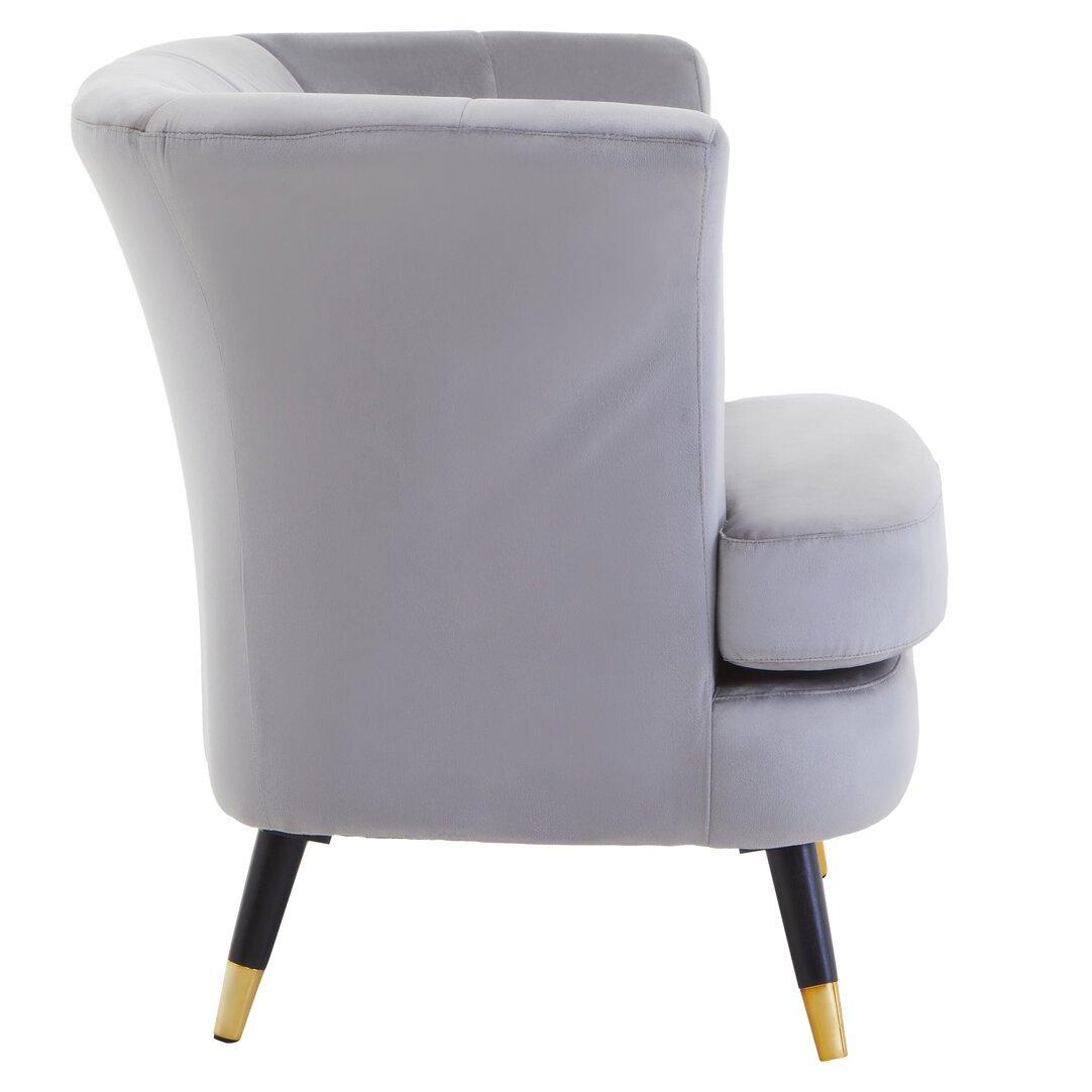 Grey - Interiors by Premier - Loretta Grey Velvet Curved Accent Chair - 4