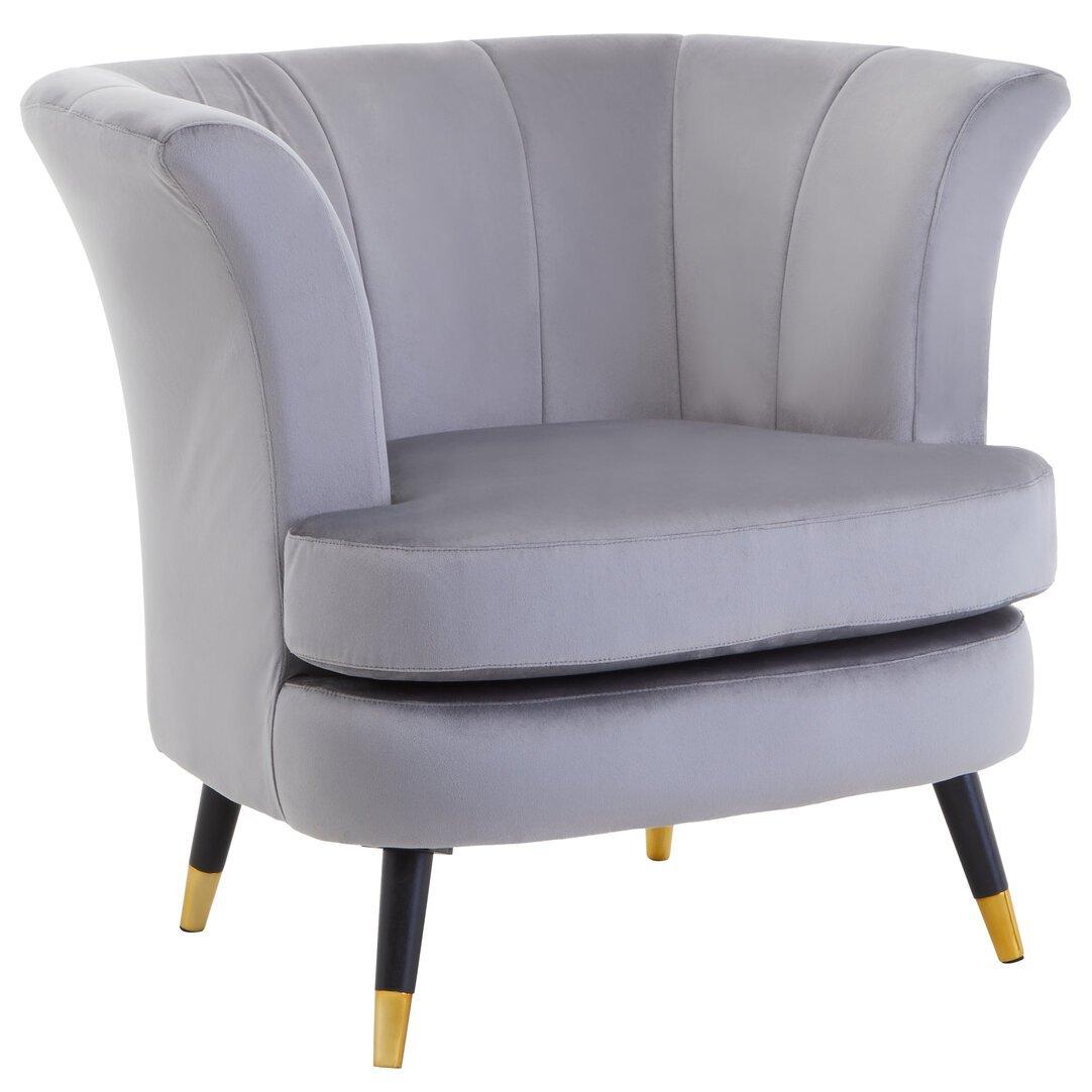 Grey - Interiors by Premier - Loretta Grey Velvet Curved Accent Chair - 5