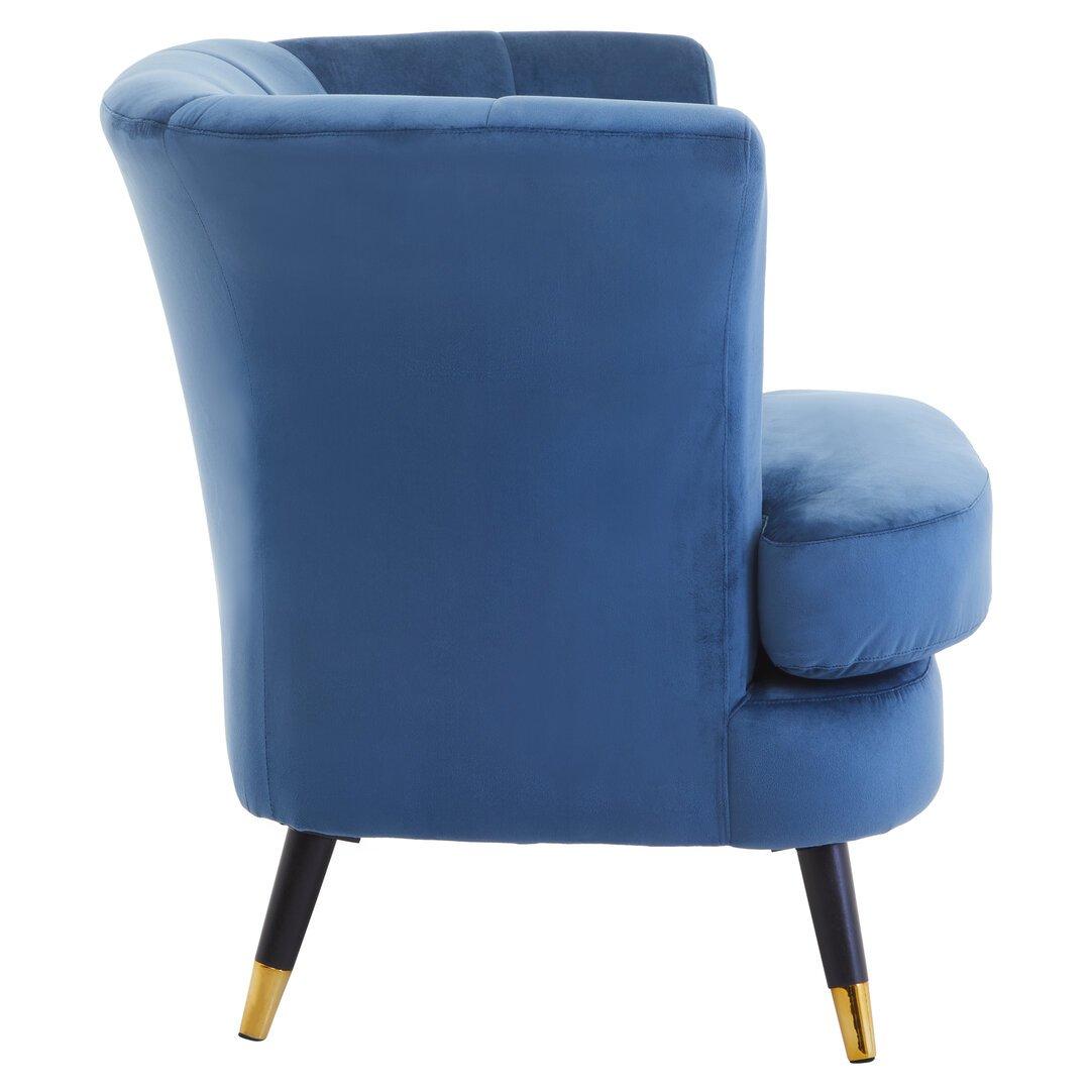 Blue - Interiors by Premier - Loretta Midnight Blue Velvet Curved Accent Chair - 2