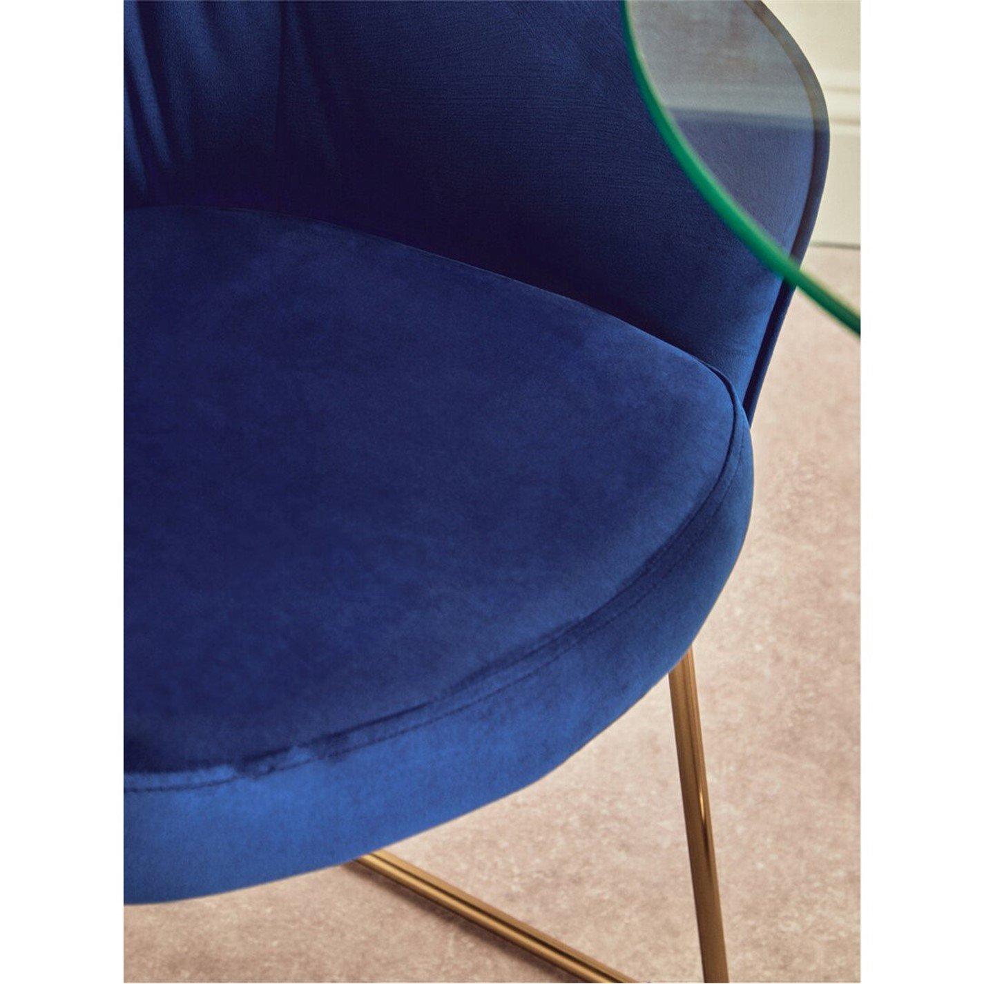 Blue - Interiors by Premier - Veneto Midnight Velvet Dining Chair - 2