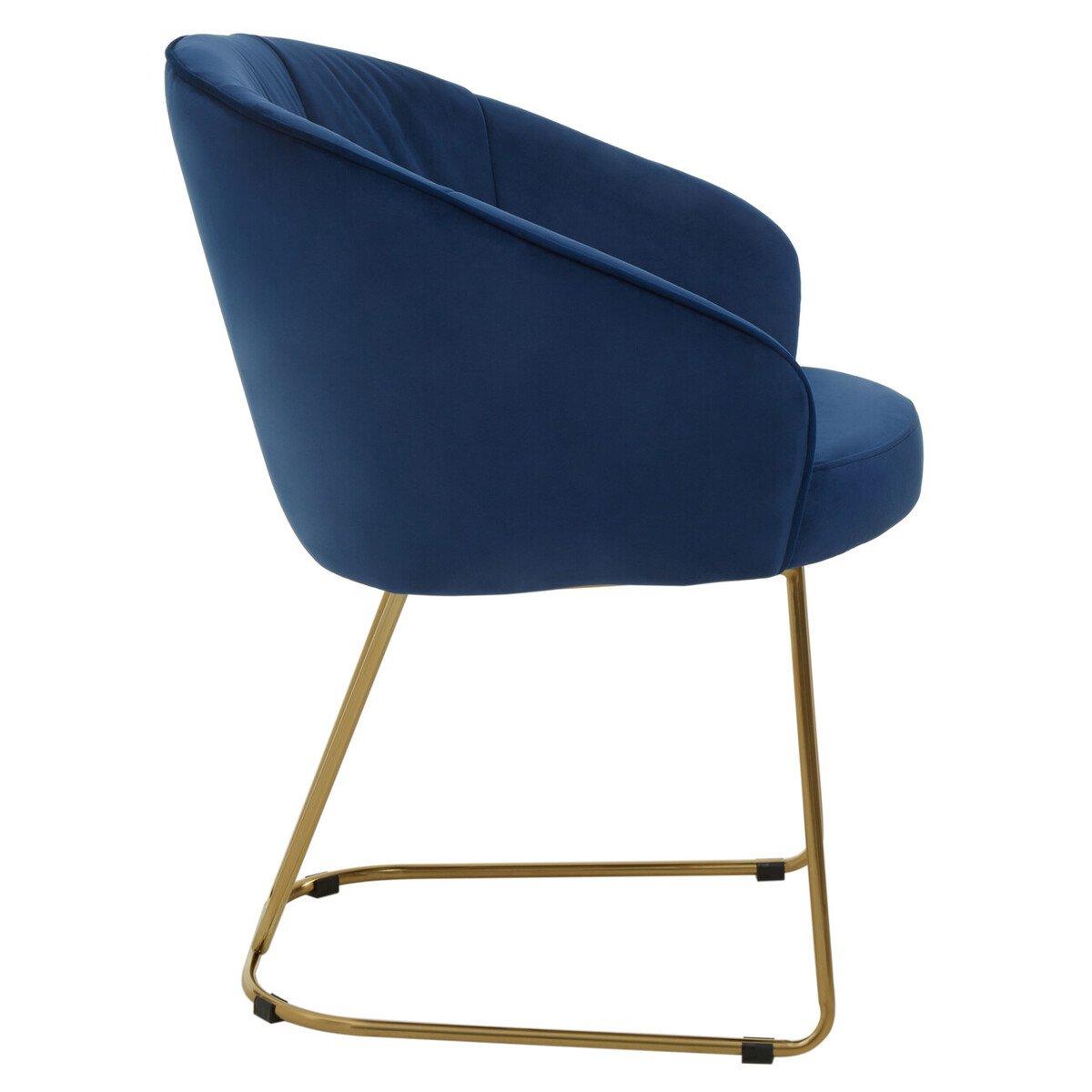 Blue - Interiors by Premier - Veneto Midnight Velvet Dining Chair - 3