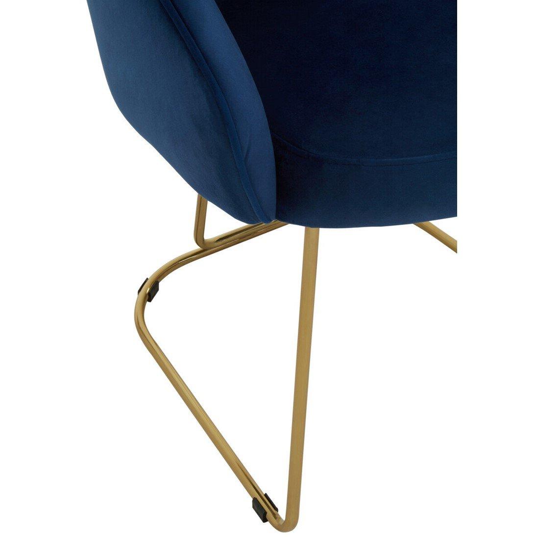 Blue - Interiors by Premier - Veneto Midnight Velvet Dining Chair - 4