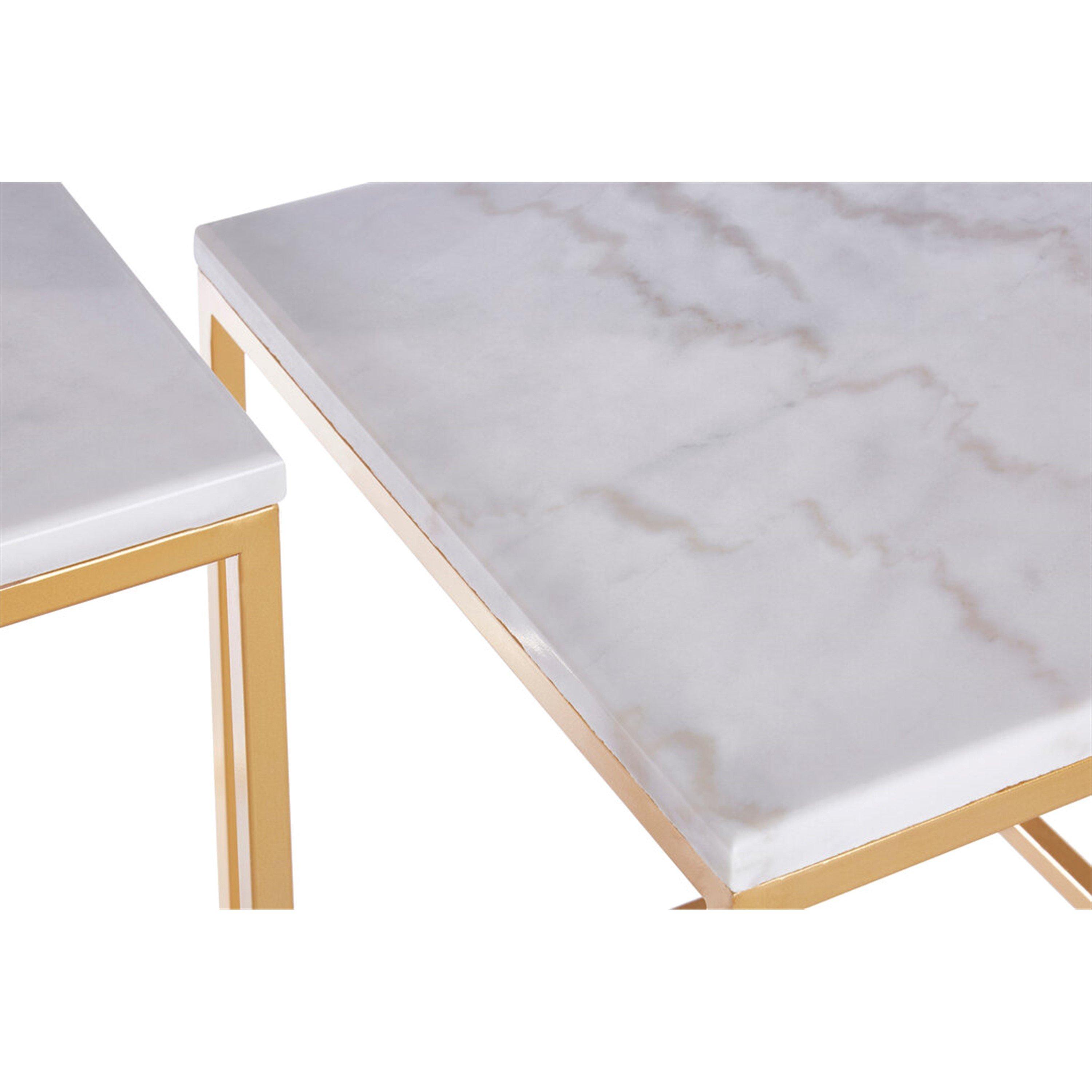 Gold - Interiors by Premier - Avantis Set Of 2 Square Cuboid Side Tables - 3
