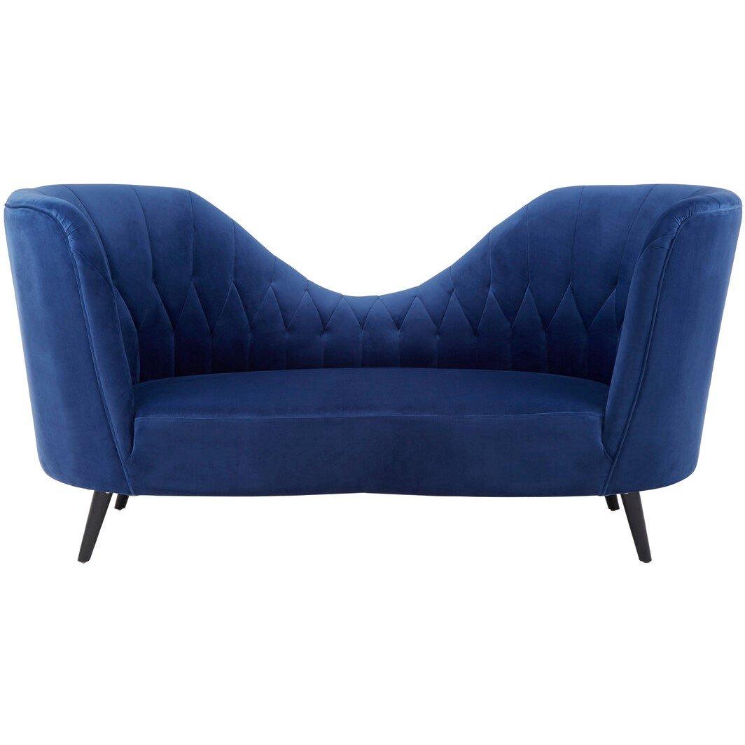 Fifty Five South  Malena Midnight Velvet Chaise - Blue