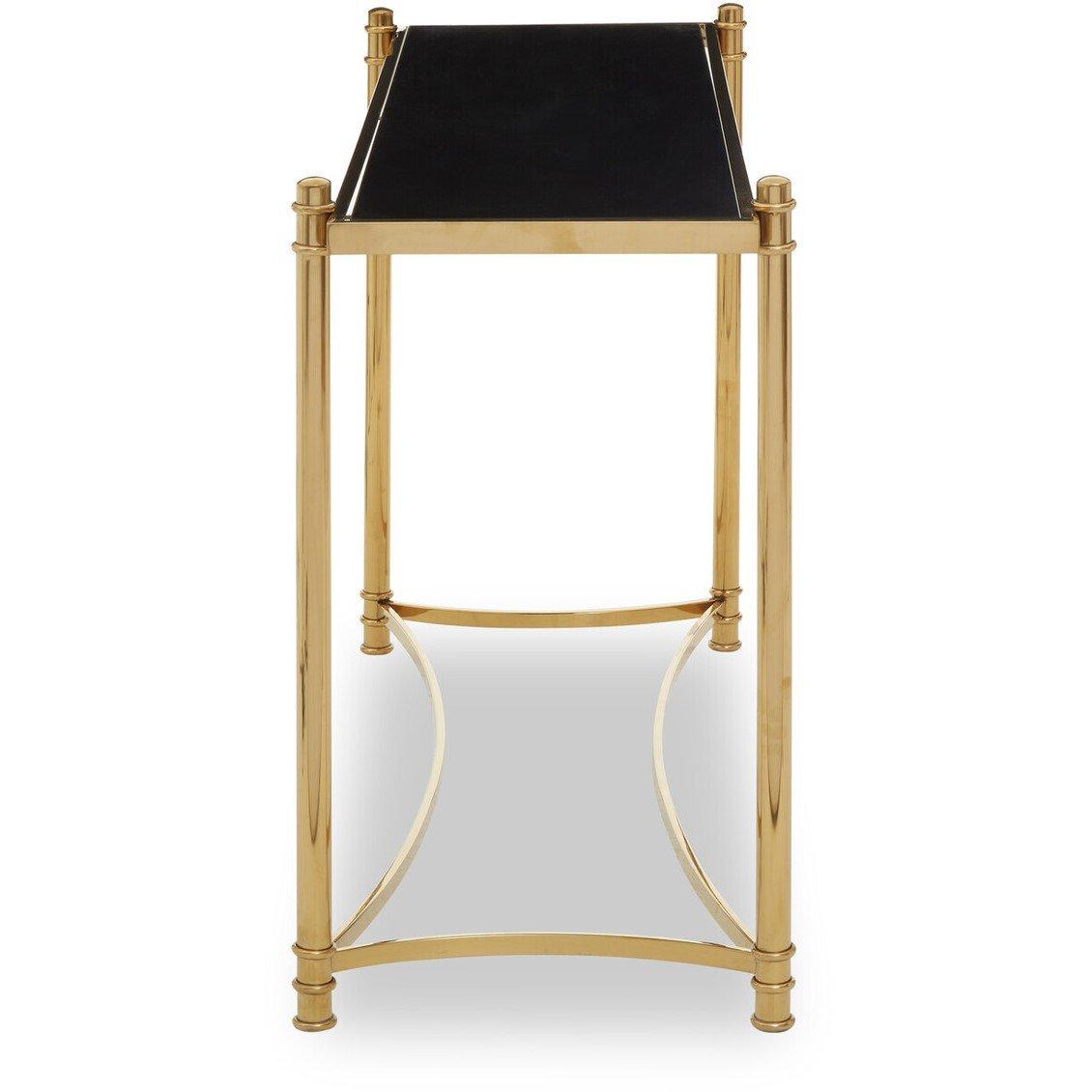 Gold - Interiors by Premier - Ackley Gold Console Table with Black Glass - 3