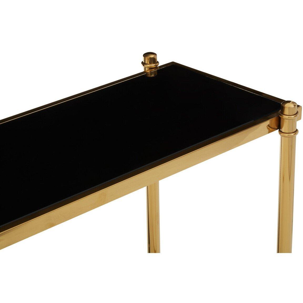 Gold - Interiors by Premier - Ackley Gold Console Table with Black Glass - 4