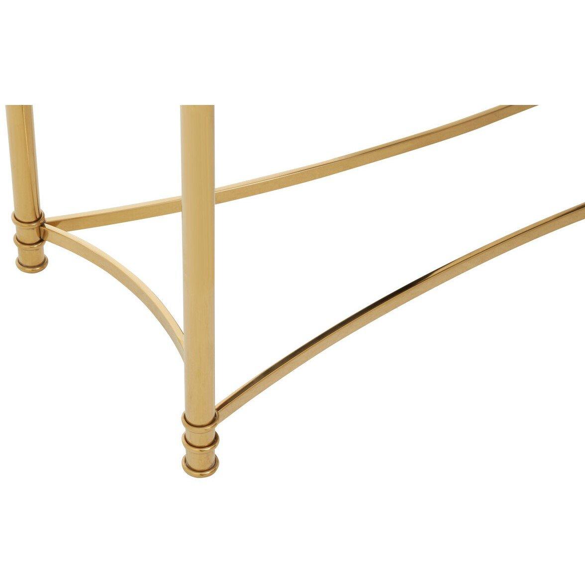 Gold - Interiors by Premier - Ackley Gold Console Table with Black Glass - 5