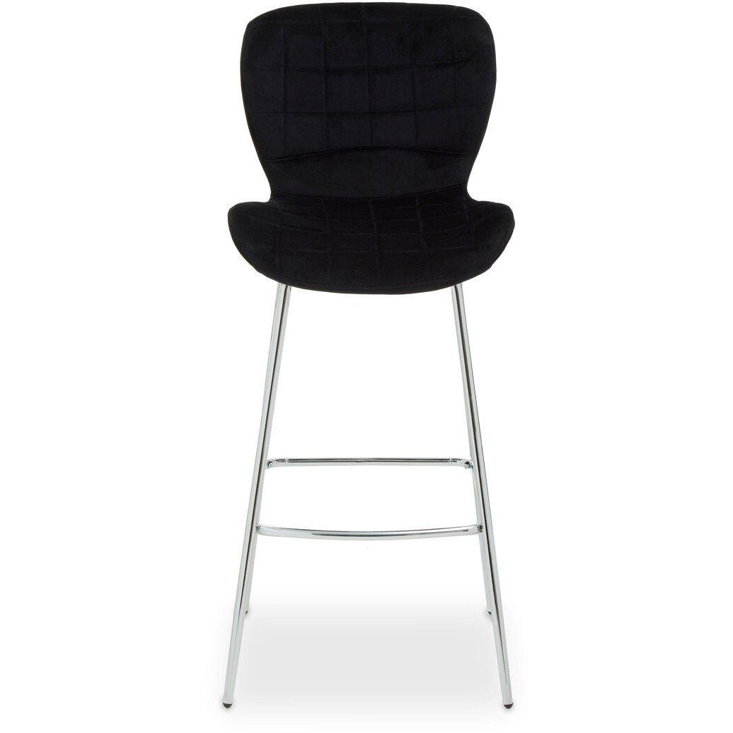 Interiors By Premier  Warton Velvet Bar Chair Black