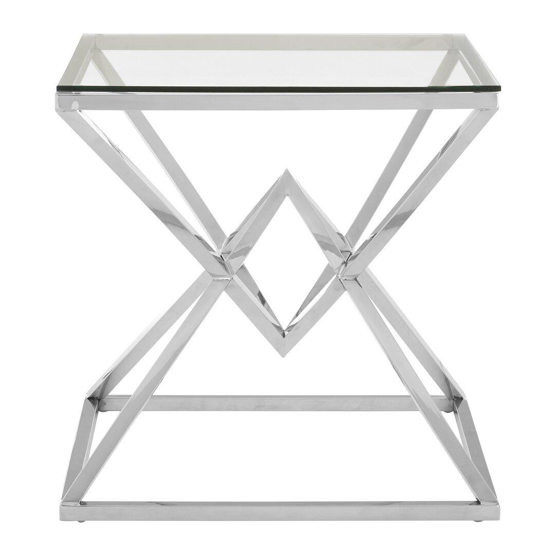 Interiors By Premier  Allure Square Finish End Table Silver