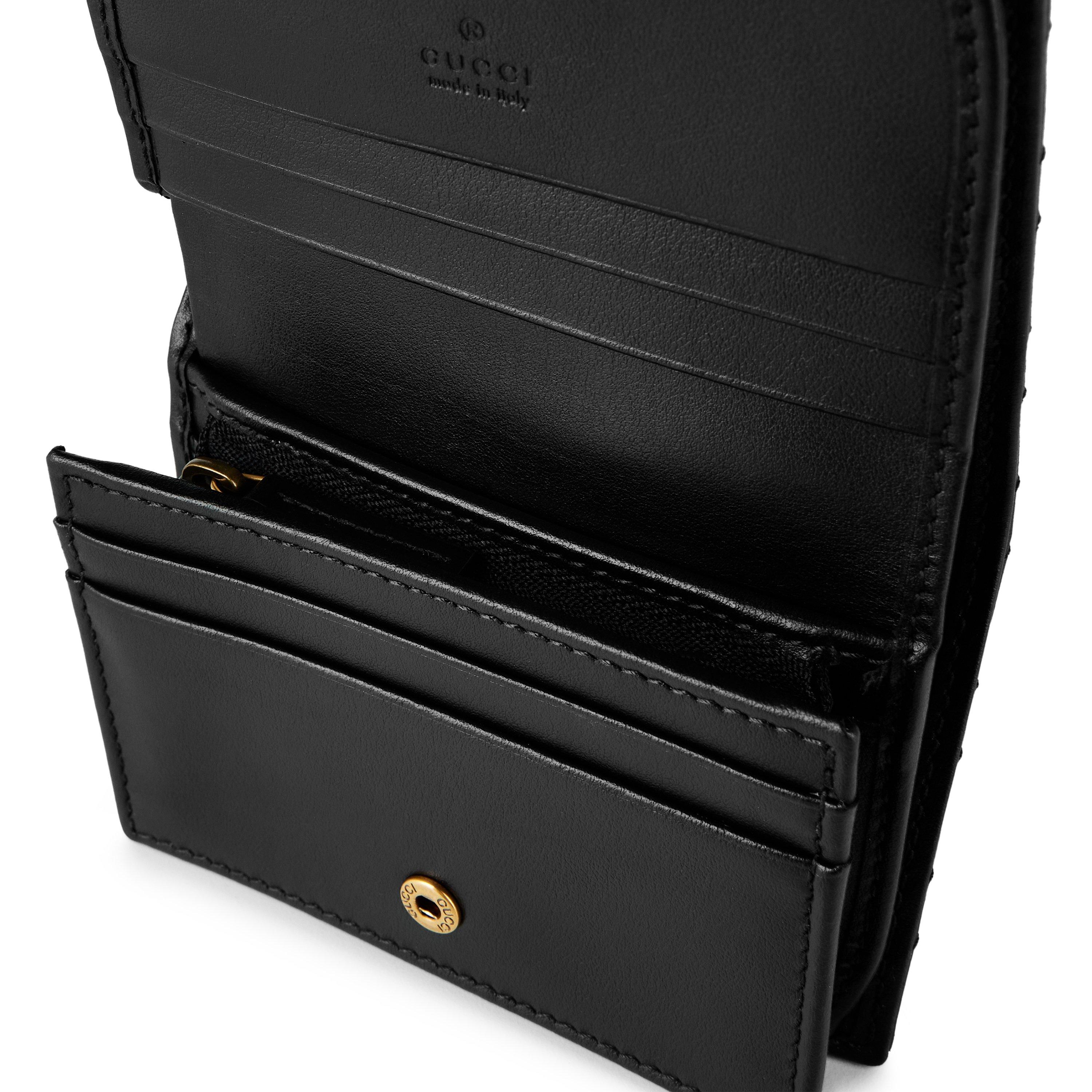 Nero - Gucci - Women's GG Motif Leather Marmont Card Case Wallet - 3