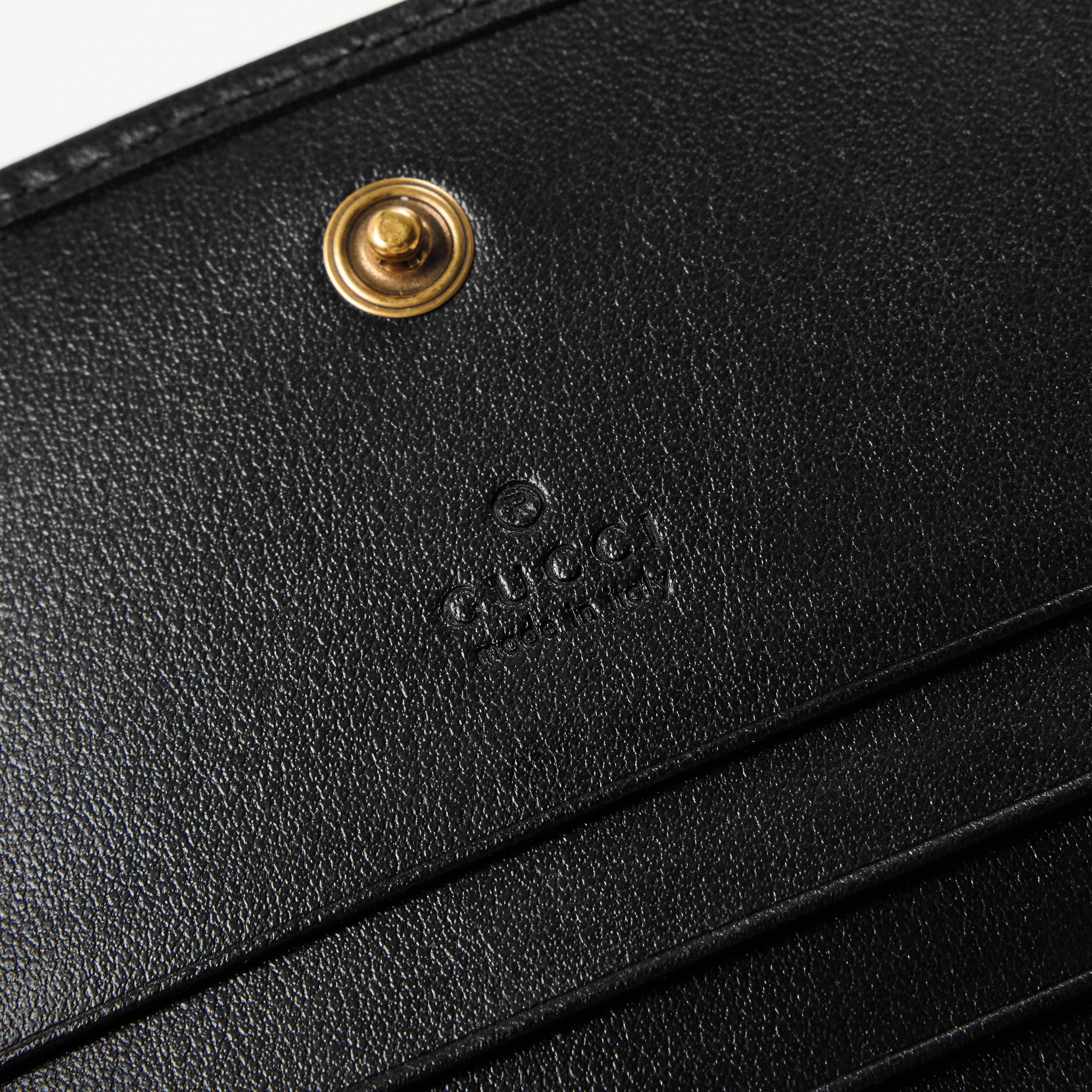 Nero - Gucci - Women's GG Motif Leather Marmont Card Case Wallet - 4