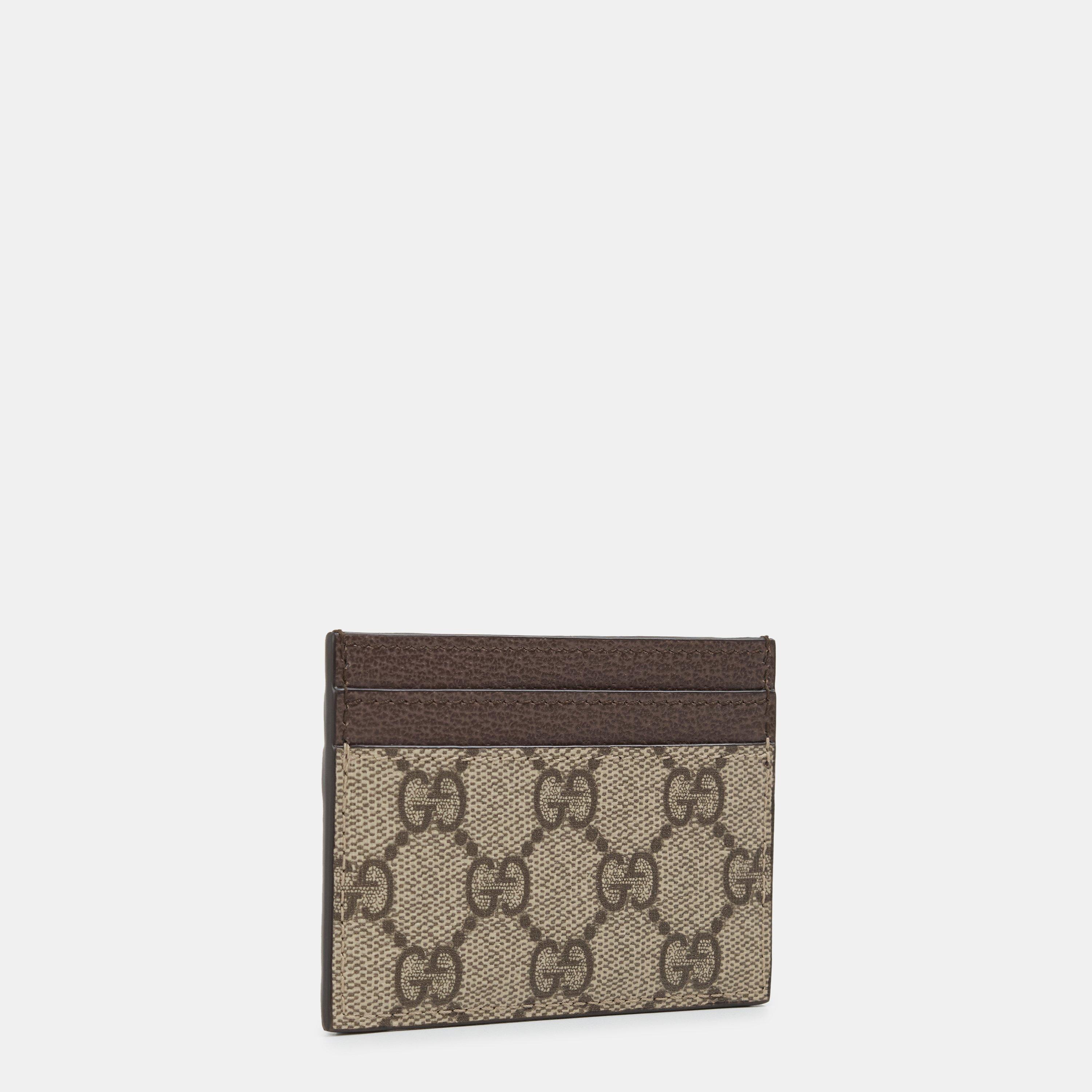 Beige/Brown - Gucci - Women's Logo Canvas Ophidia Card Case Holder - 2
