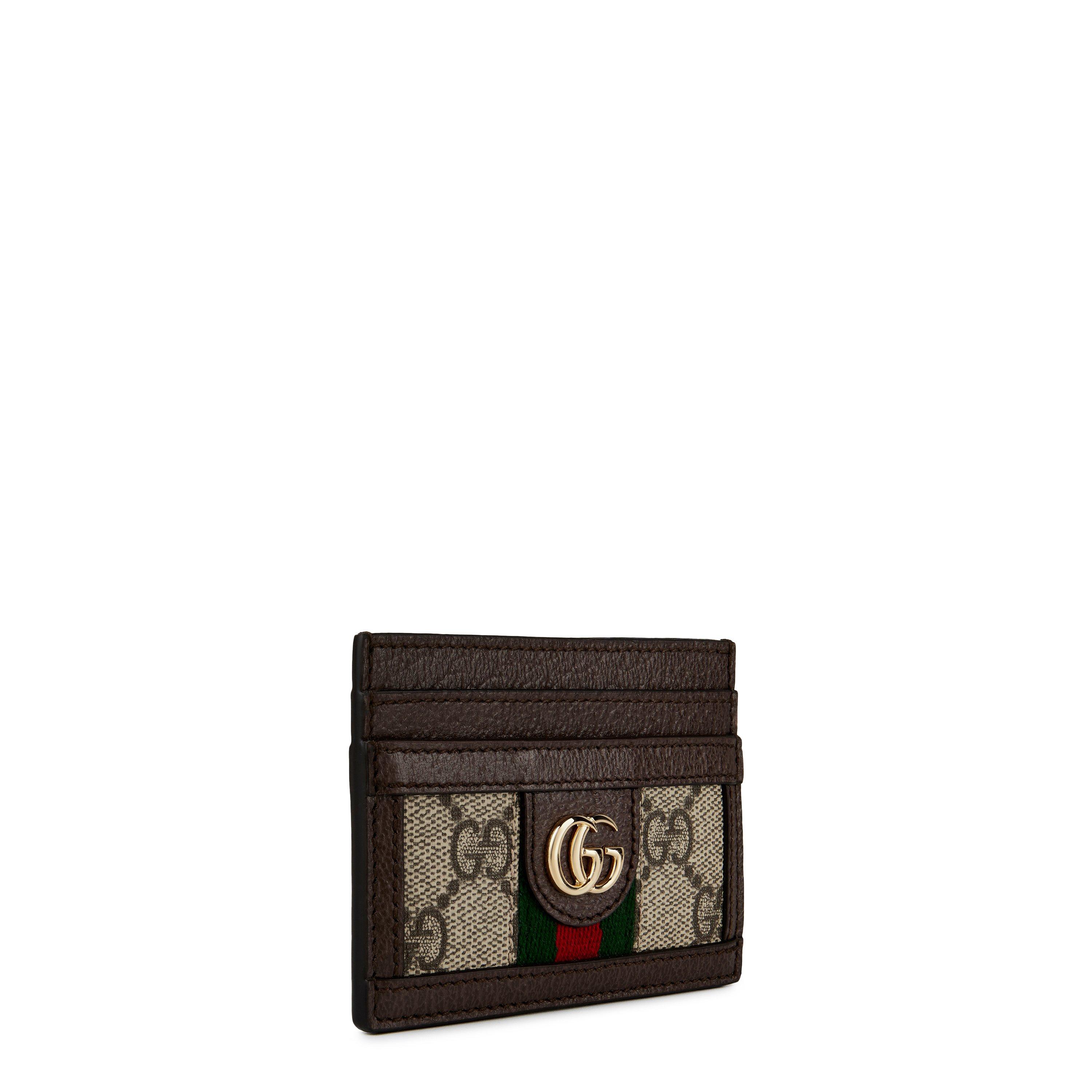 Beige/Brown - Gucci - Women's Logo Canvas Ophidia Card Case Holder - 3