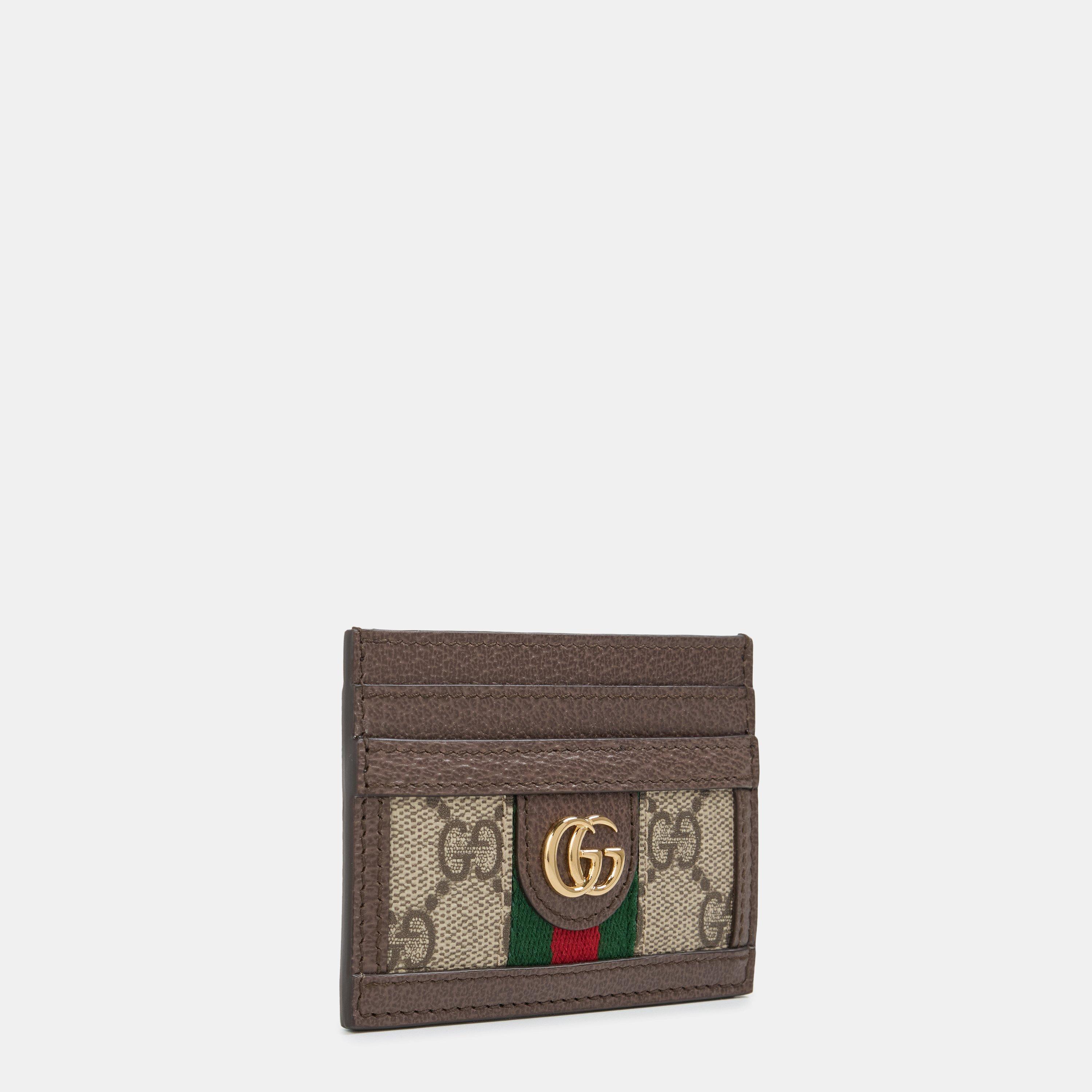 Beige/Brown - Gucci - Women's Logo Canvas Ophidia Card Case Holder - 4